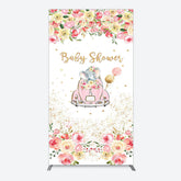 Lofaris Colorful Floral Elephant Baby Shower Rectangle Backdrop